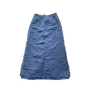 Vintage periwinkle midi skirt with embroidery details